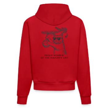 Chat coquin – T-shirt de Noël vintage - Sweat à capuche bio ajusté fabriqué en UE - rouge - Dos