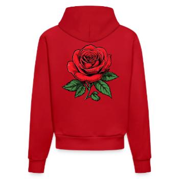 Rose - Organic Fitted Hoodie Made in EU - red - Back