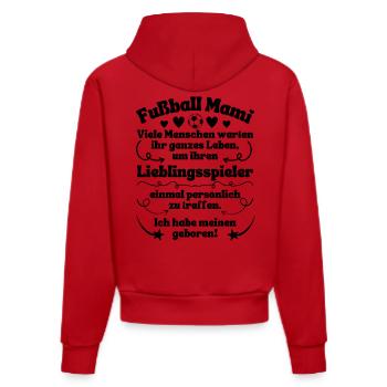 Football Le joueur préféré de maman est né - Sweat à capuche bio ajusté fabriqué en UE - rouge - Dos