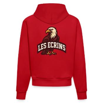 Eagle emblem Les Ecrins - Organic Fitted Hoodie Made in EU - red - Back