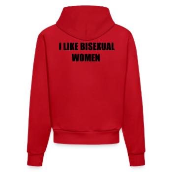 I like bisexual women shirt - Organic Fitted Hoodie Made in EU - Rot - Hinten