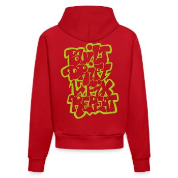 Built Drift Fix Repeat 02 - Organic Fitted Hoodie Made in EU - red - Back