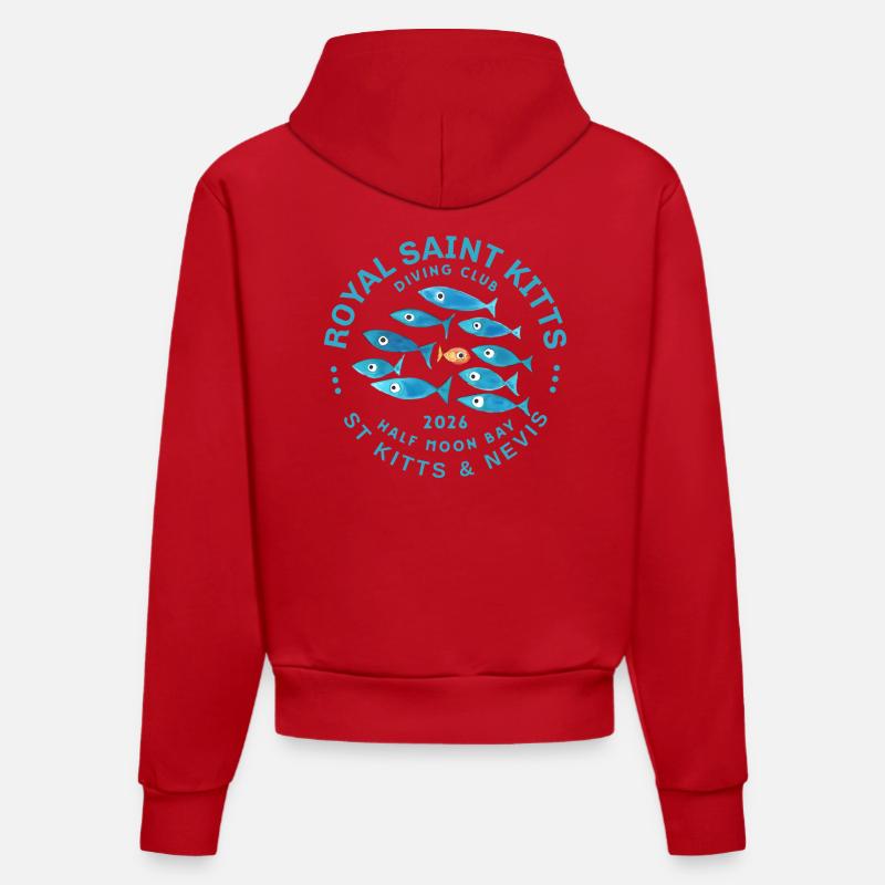 Royal Saint Kitts Diving 2026 - Sweat à capuche bio ajusté fabriqué en UE - rouge