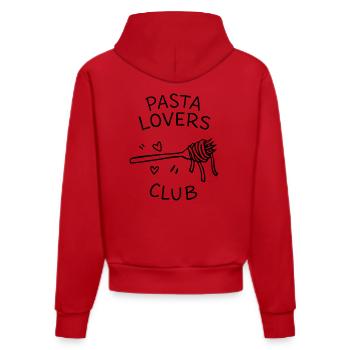Pasta Lovers Club Minimal Food Statement - Organic Fitted Hoodie Made in EU - red - Back