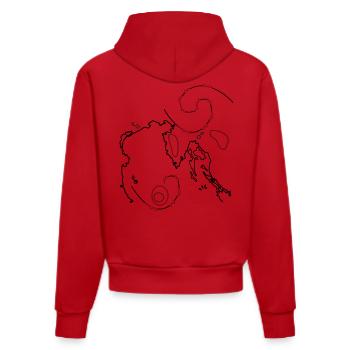 Carte nautique, carte météorologique, carte de la voie navigable, Tons - Sweat à capuche bio ajusté fabriqué en UE - rouge - Dos