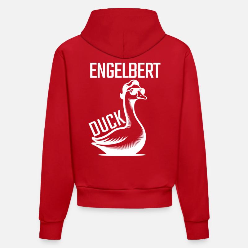 Canard Engelbert - Sweat à capuche bio ajusté fabriqué en UE - rouge
