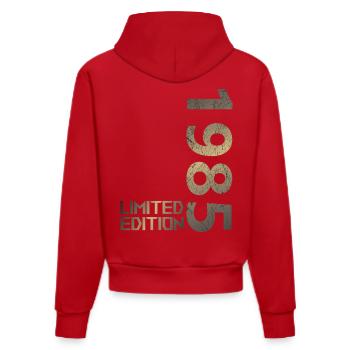 Limitierte Auflage Jahrgang 1985 Mann Frau 41. Geb - Organic Fitted Hoodie Made in EU - Rot - Hinten