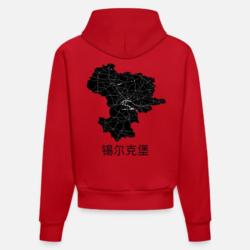锡尔克堡 /Silkeborg - Sweat à capuche bio ajusté fabriqué en UE - rouge
