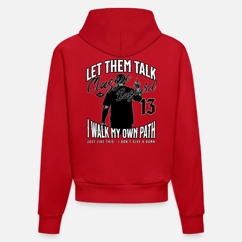 Motards – Let Them Talk – Biker Design - Sweat à capuche bio ajusté fabriqué en UE - rouge