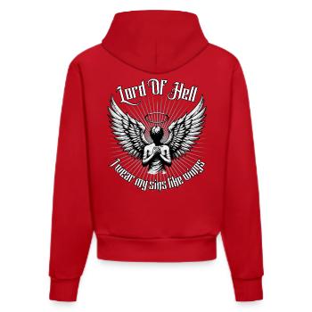 Lord of Hell Wings Halo - Organic Fitted Hoodie Made in EU - red - Back