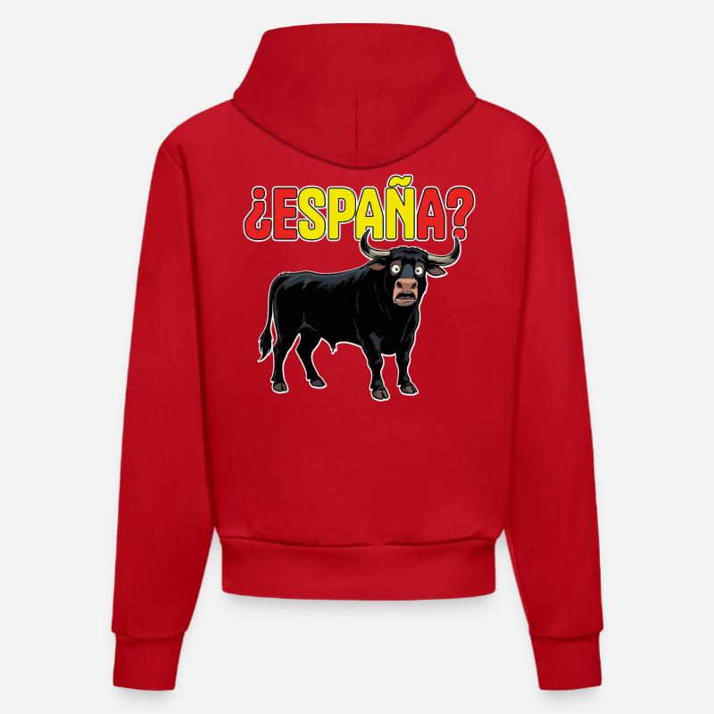 Toro Espagne ? - Sweat à capuche bio ajusté fabriqué en UE - rouge