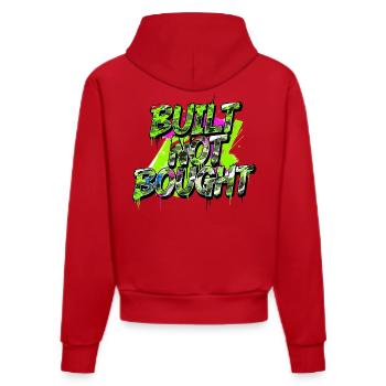 Built Not Bought Tuning Street Camouflage Style - Organic Fitted Hoodie Made in EU - red - Back
