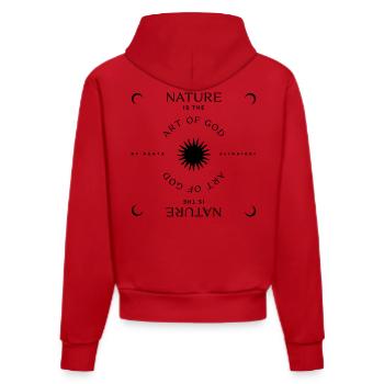 Nature is the Art of God - Organic Fitted Hoodie Made in EU - Rot - Hinten