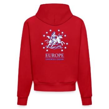 Epic Europa Bull – Legends of Europe - Organic Fitted Hoodie Made in EU - red - Back