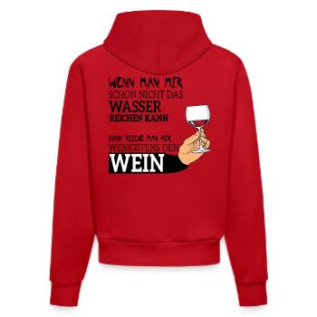 Lustig Wein Witziger Spruch für Weinliebhaber - Organic Fitted Hoodie Made in EU - Rot - Hinten