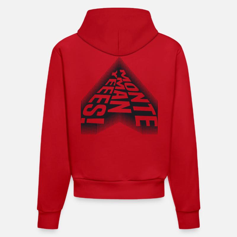 Monte Man Yeees - Diction cool - Sweat à capuche bio ajusté fabriqué en UE - rouge