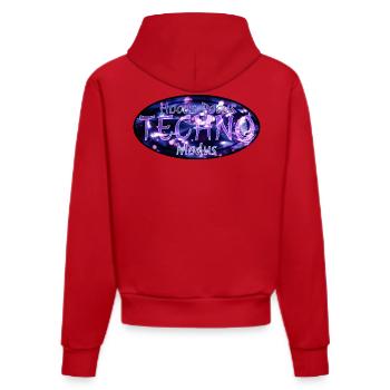 Hocus Pocus Techno Modus - Organic Fitted Hoodie Made in EU - Rot - Hinten
