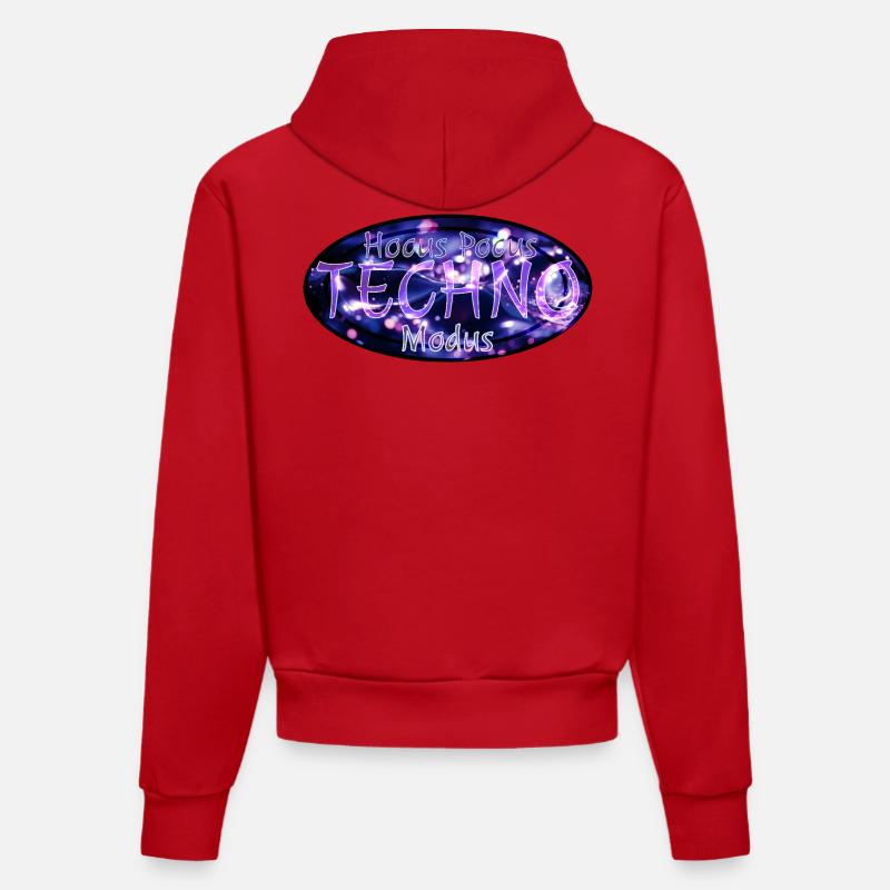 Hocus Pocus Techno Mode - Organic Fitted Hoodie Made in EU - red