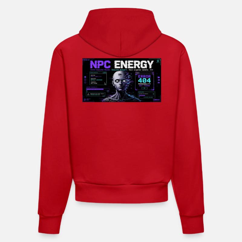 NPC ENERGY ERROR 404 - Organic Fitted Hoodie Made in EU - Rot
