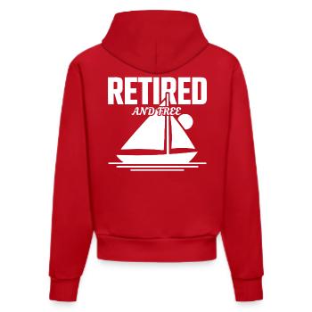 Libre à la retraite - Sweat à capuche bio ajusté fabriqué en UE - rouge - Dos