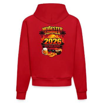 Heißester Sommer 2026  - Organic Fitted Hoodie Made in EU - Rot - Hinten