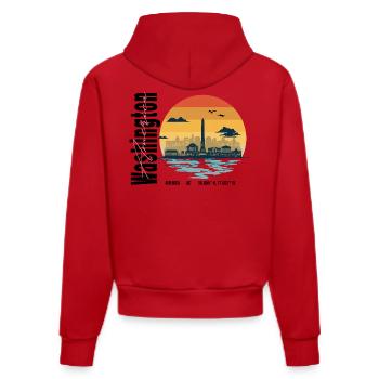 America Washington Sunset Design - Sweat à capuche bio ajusté fabriqué en UE - rouge - Dos