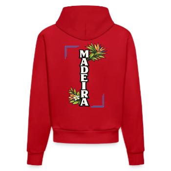 Madeira Blumeninsel Tropische Reiseliebe - Organic Fitted Hoodie Made in EU - Rot - Hinten