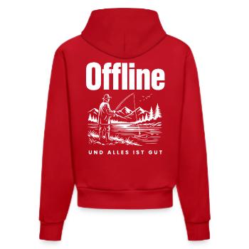 Natur statt Handy - Organic Fitted Hoodie Made in EU - Rot - Hinten