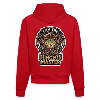 Je suis le maître du jeu Dragon D20 Art - Sweat à capuche bio ajusté fabriqué en UE - rouge - Dos