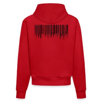 Code-barres - Noir - Sweat à capuche bio ajusté fabriqué en UE - rouge - Dos