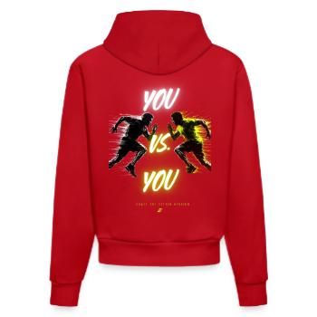 DuGegenDich Duell - Organic Fitted Hoodie Made in EU - Rot - Hinten