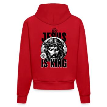 Jésus est Roi Couronne d’Épines - Sweat à capuche bio ajusté fabriqué en UE - rouge - Dos