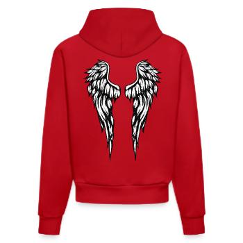 Comic Engel - Organic Fitted Hoodie Made in EU - Rot - Hinten