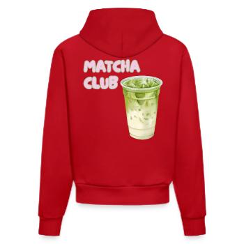 Graphique Matcha Club Latte - Sweat à capuche bio ajusté fabriqué en UE - rouge - Dos