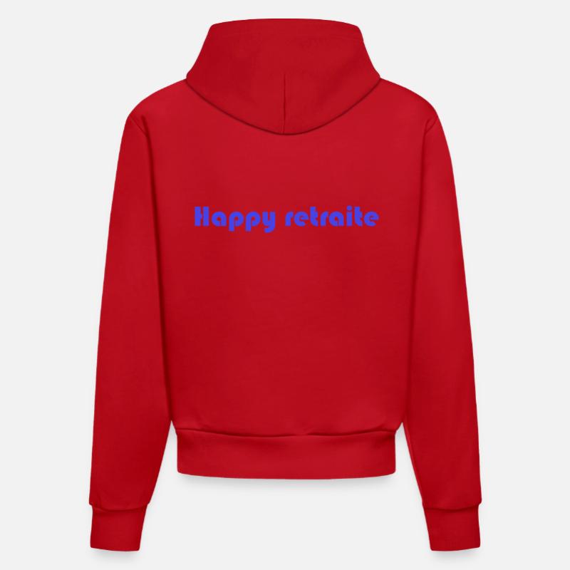 RETRAITE. RETRAITE. RETRAITEE. RETRAITE - Sweat à capuche bio ajusté fabriqué en UE - rouge
