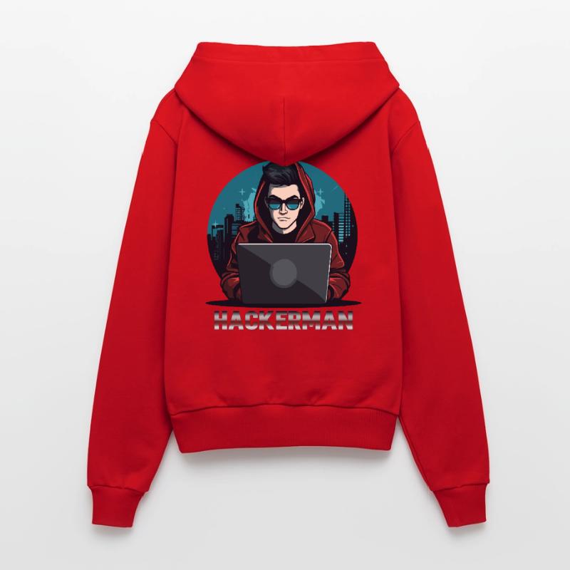 Cool Hacker Coding IT Specialist Hackerman Organic Fitted Hoodie Made in EU