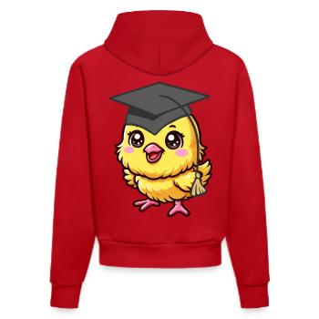 Chicks Student Studying School Enrollment Children - Organic Fitted Hoodie Made in EU - red - Back