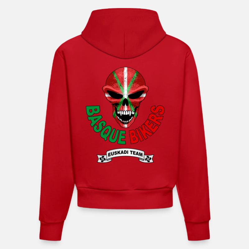 basque biker - Sweat à capuche bio ajusté fabriqué en UE - rouge