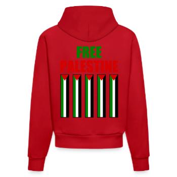 Free palestine - Sweat à capuche bio ajusté fabriqué en UE - rouge - Dos