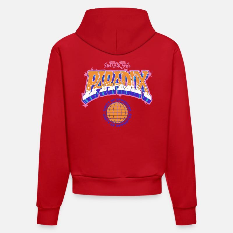 Paradox Graffiti T-Shirt - Sweat à capuche bio ajusté fabriqué en UE - rouge