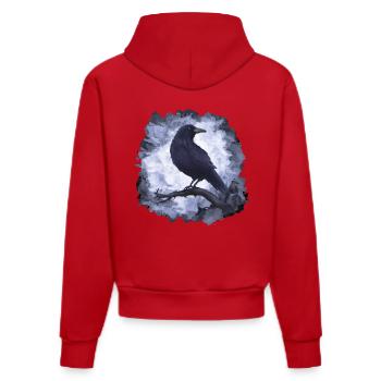Rabe Krähe Goth - Organic Fitted Hoodie Made in EU - Rot - Hinten