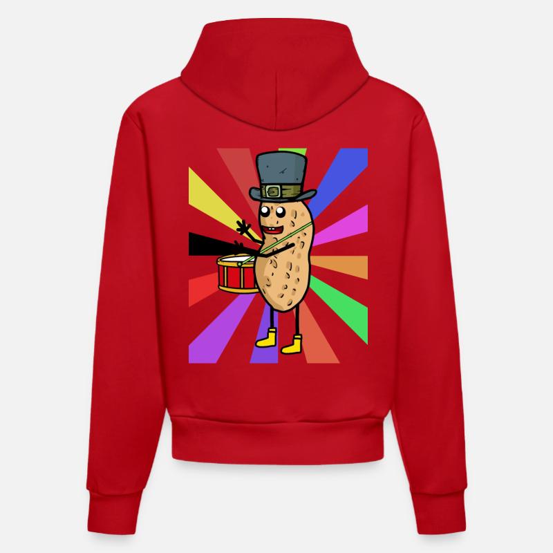 Peanut Drummer Cadeau d’anniversaire d’anniversaire - Sweat à capuche bio ajusté fabriqué en UE - rouge