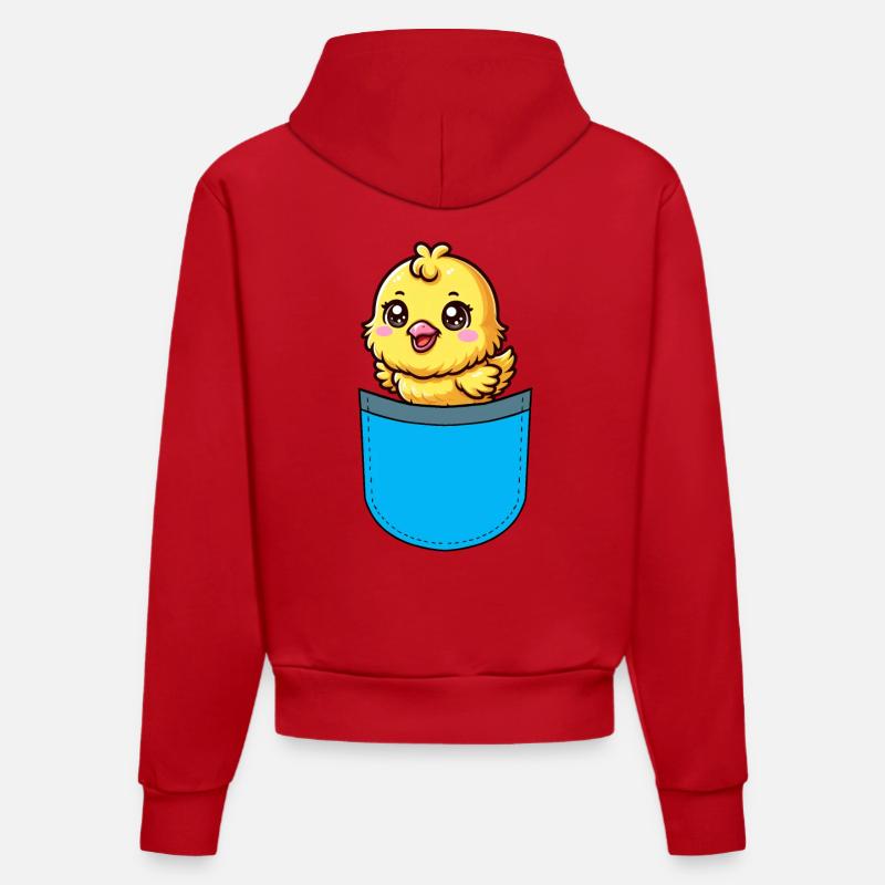 Poulet de Pâques Chicks - Sweat à capuche bio ajusté fabriqué en UE - rouge