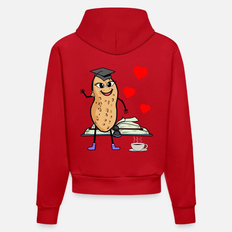 Erdnuss Studentin Studieren Studium Uni - Organic Fitted Hoodie Made in EU - Rot