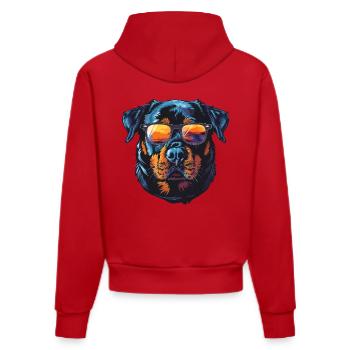 Rottweiler Hund - Organic Fitted Hoodie Made in EU - Rot - Hinten