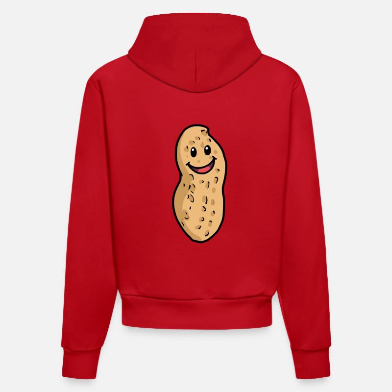 cacahuète drôle émotion joyeuse enfants bébé - Sweat à capuche bio ajusté fabriqué en UE - rouge