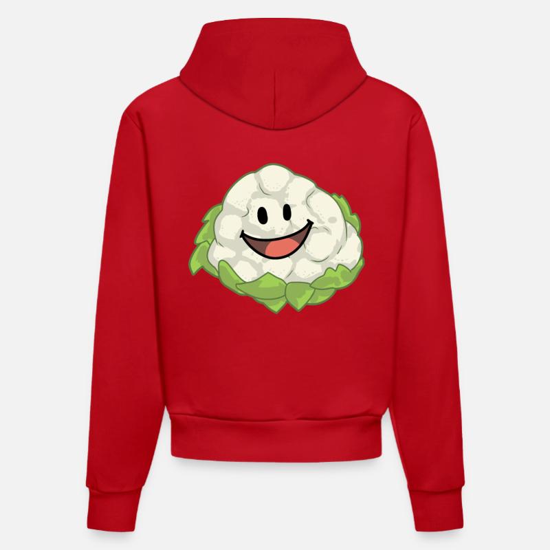 Chou-fleur Chou Légumes Végétalien Sain - Sweat à capuche bio ajusté fabriqué en UE - rouge