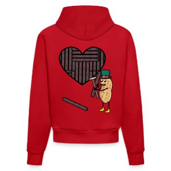 Coeurs de cacahuètes Amour artisanal Saint-Valentin - Sweat à capuche bio ajusté fabriqué en UE - rouge - Dos