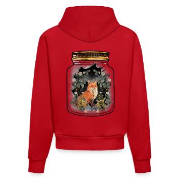 Fuchs Füchse Natur Naturliebhaber Kinder Kind - Organic Fitted Hoodie Made in EU - Rot - Hinten