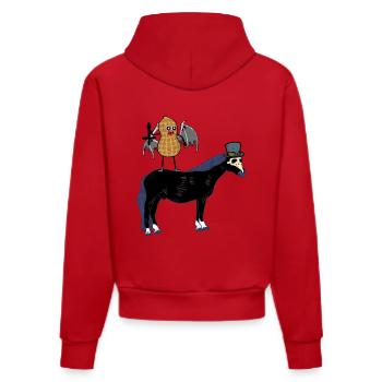Halloween Vampire Peanut Horse Horse Nut - Organic Fitted Hoodie Made in EU - red - Back
